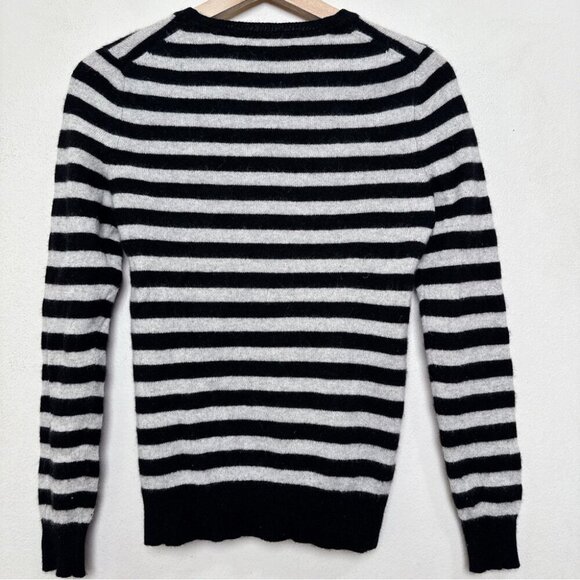 Lord And Taylor Womens Small Cashmere Black and White Striped Sweater - Picture 10 of 10